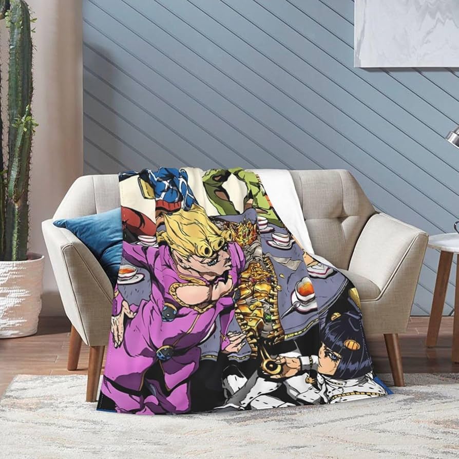 ジョジョの奇妙な冒険 フリンジ付きブランケット 120x150cm ジョジョの奇妙な冒険 フリンジ付きブランケット 120x150cm